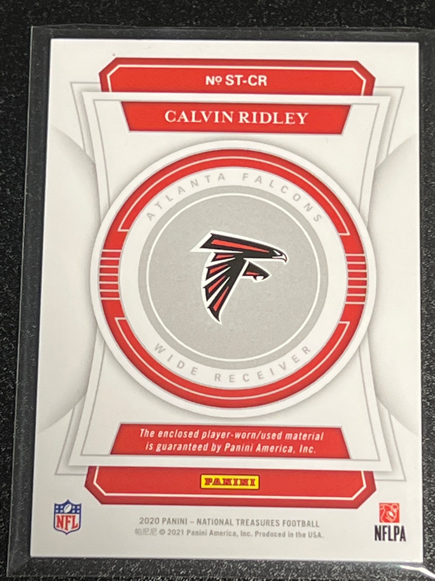 2020 Panini Nat. Treas. CALVIN RIDLEY - Patch Card - 08/99 - #ST-CR