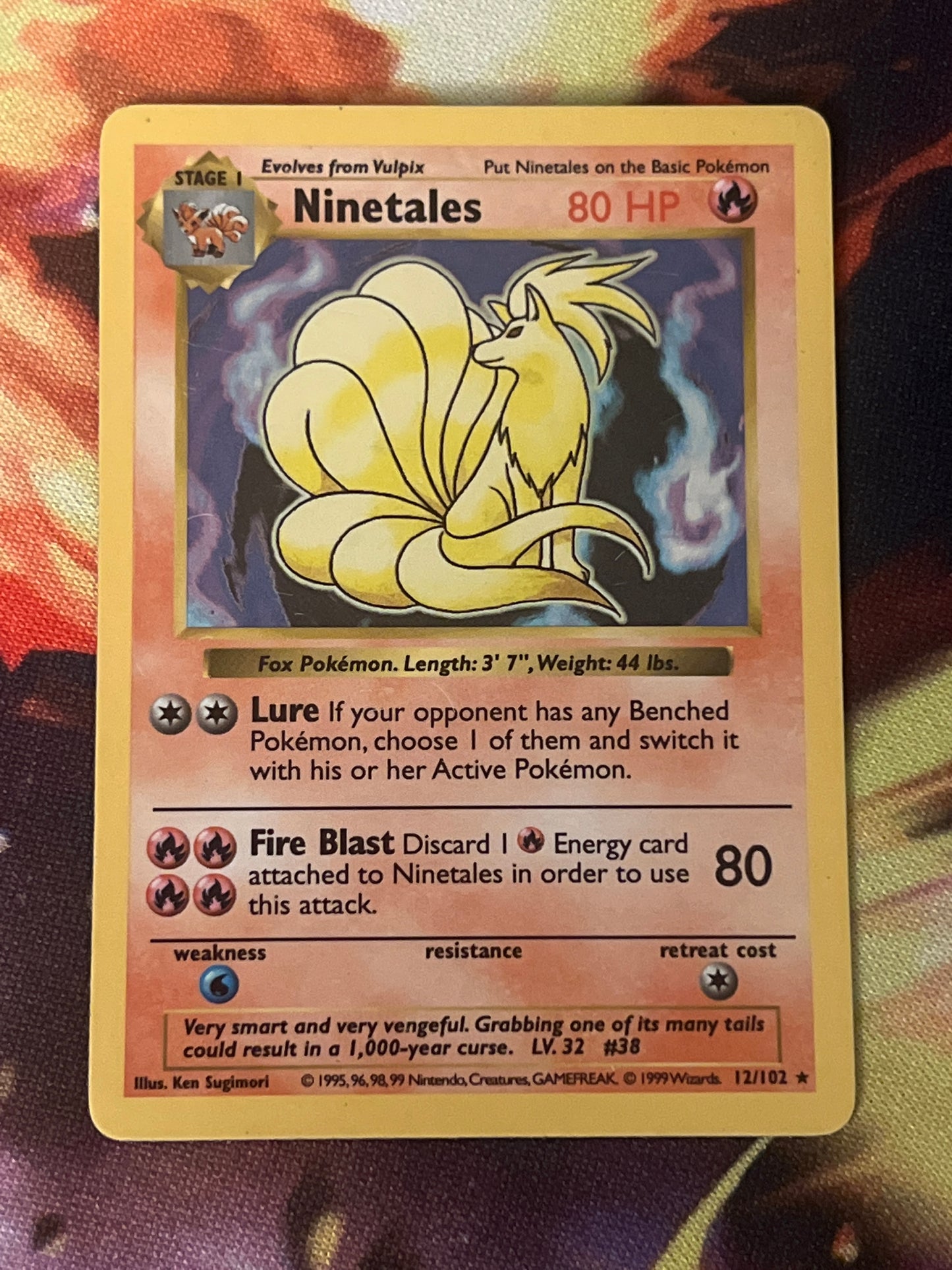 1999 Pokemon Ninetales - Shadowless  - Rare Holo - #12