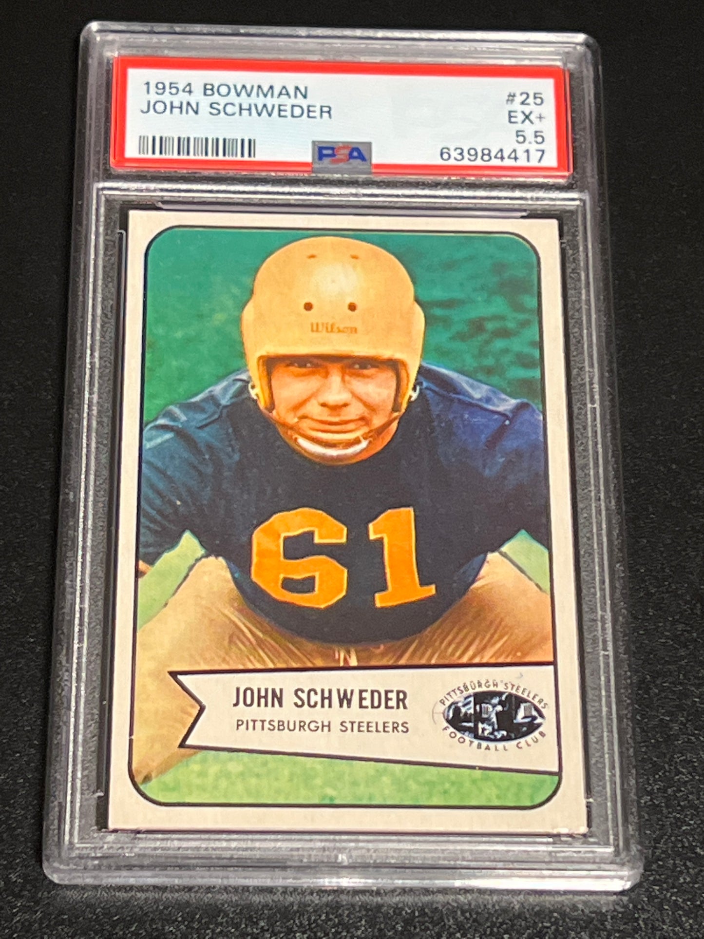 1954 Bowman JOHN SCHWEDER  - #25- PSA 5.5