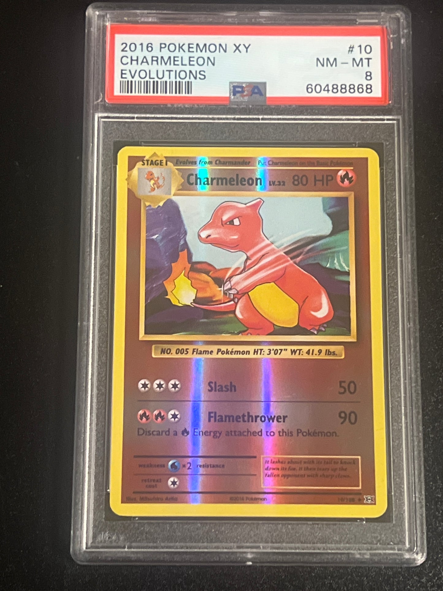 2016 Pokemon XY CHARMELEON - PSA 8