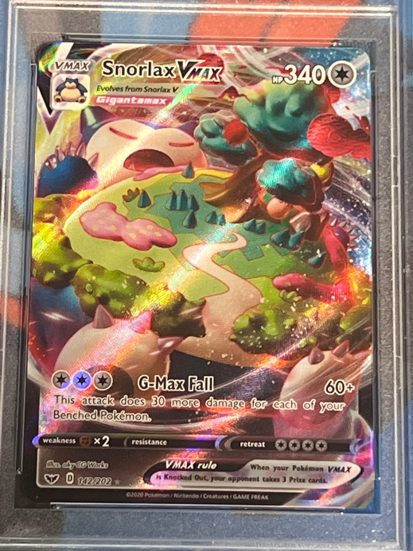 2020 Pokemon Snorlax Vmax - Ultra Rare - Graded PSA 10 - #142