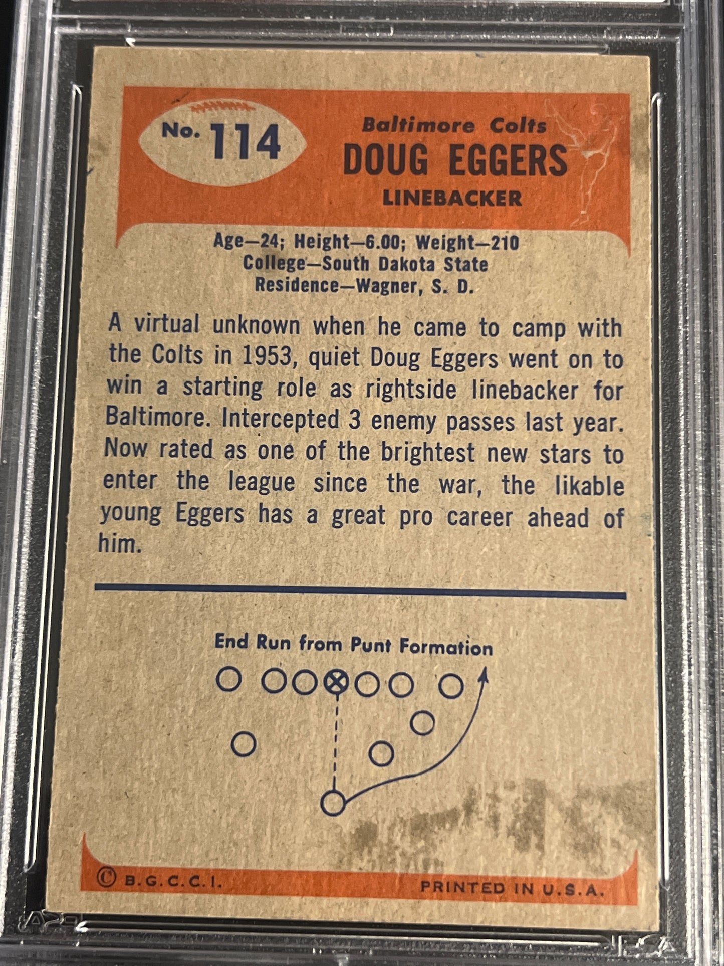 1955 Bowman DOUG EGGERS - PSA 5 #114