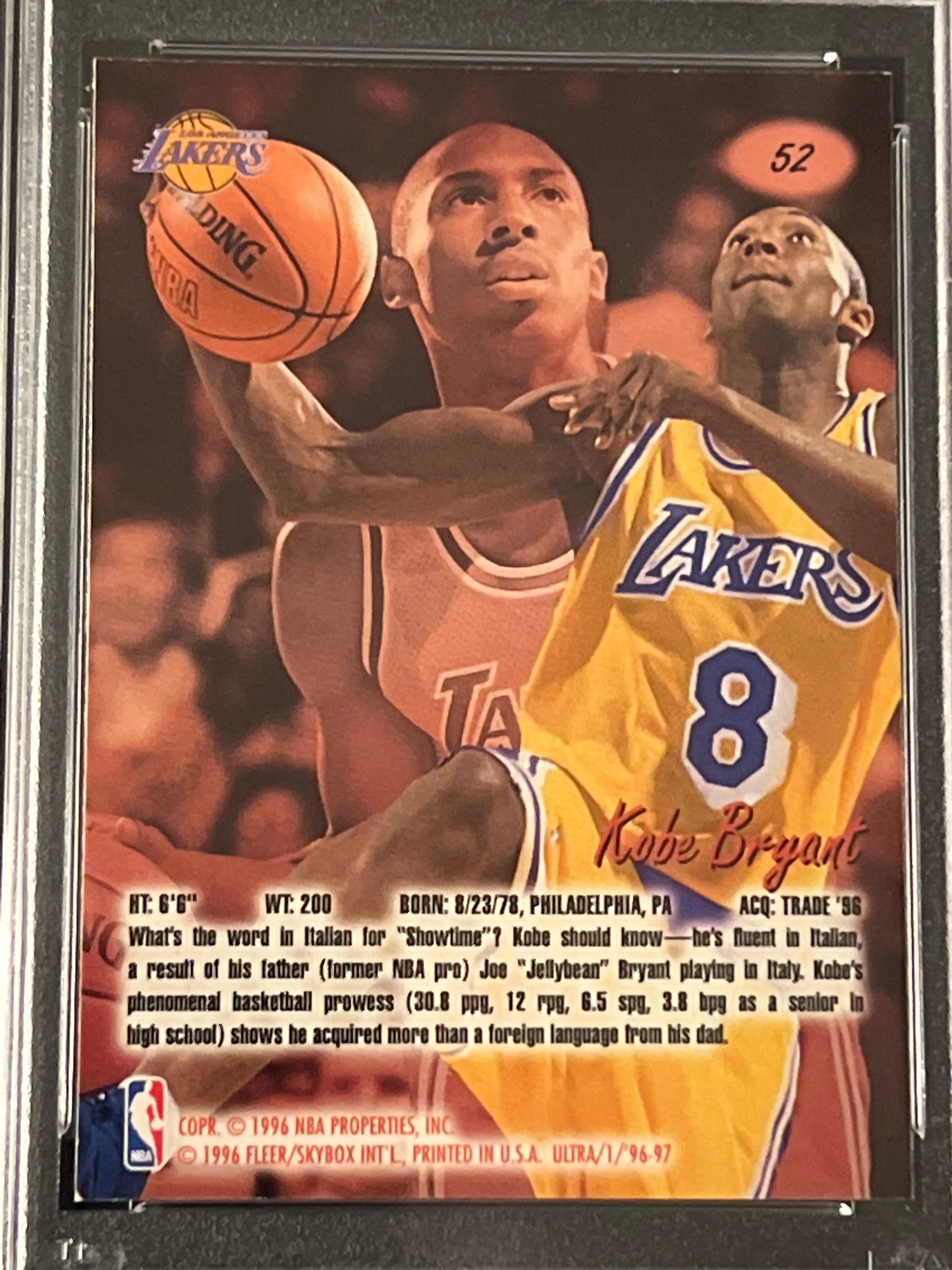 1996 Ultra - KOBE BRYANT - RC - #52 - PSA 9