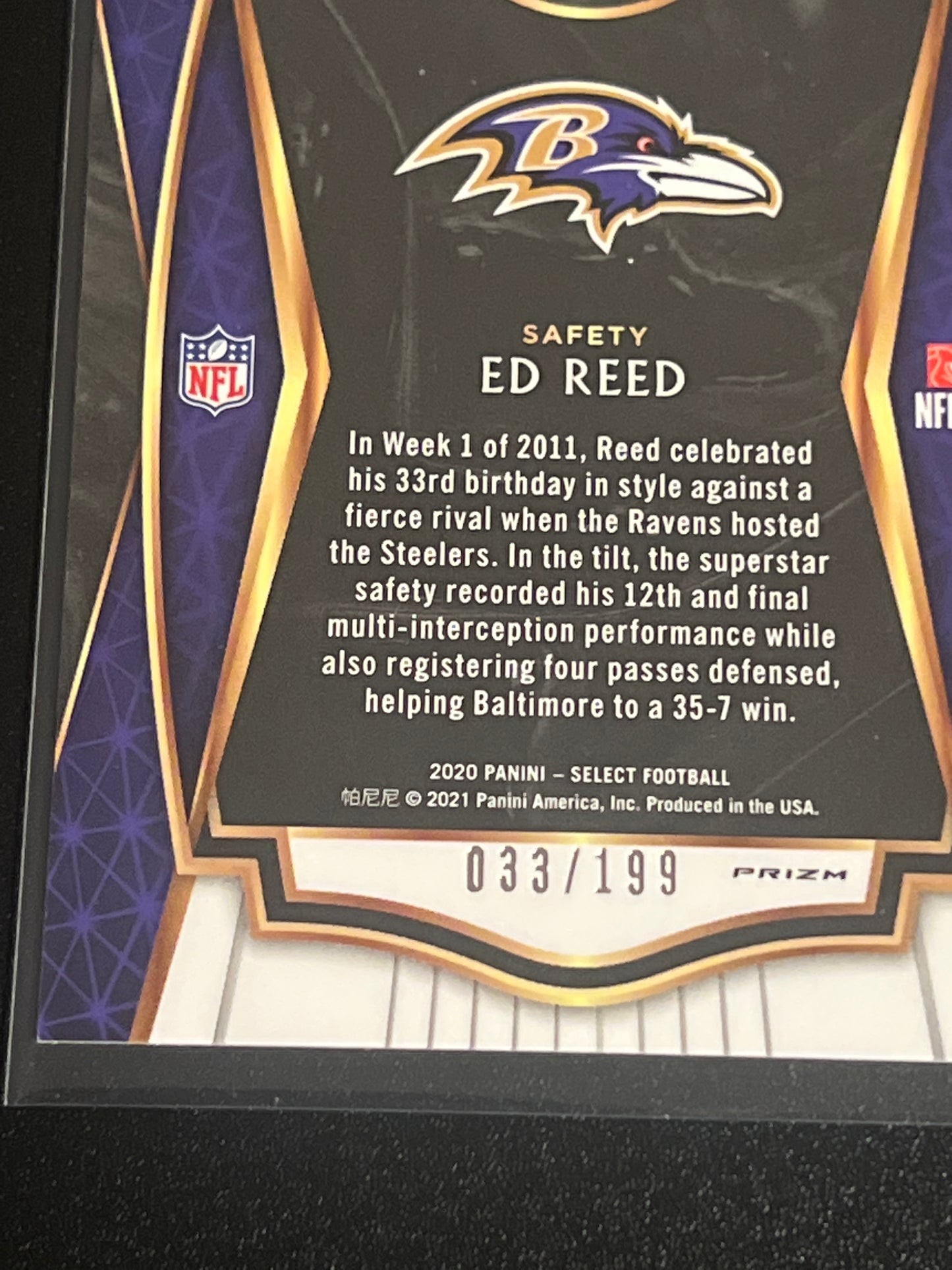 2020 Panini Select ED REED - 033/199 - #137