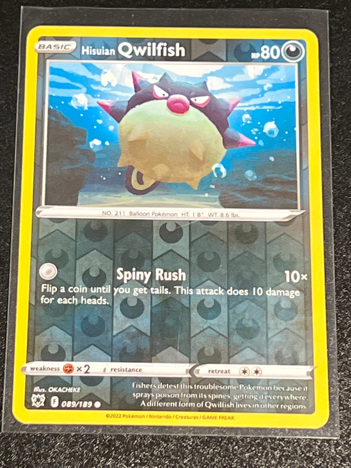 2022 Pokemon HISUIAN QWILFISH - Reverse Holo - #089