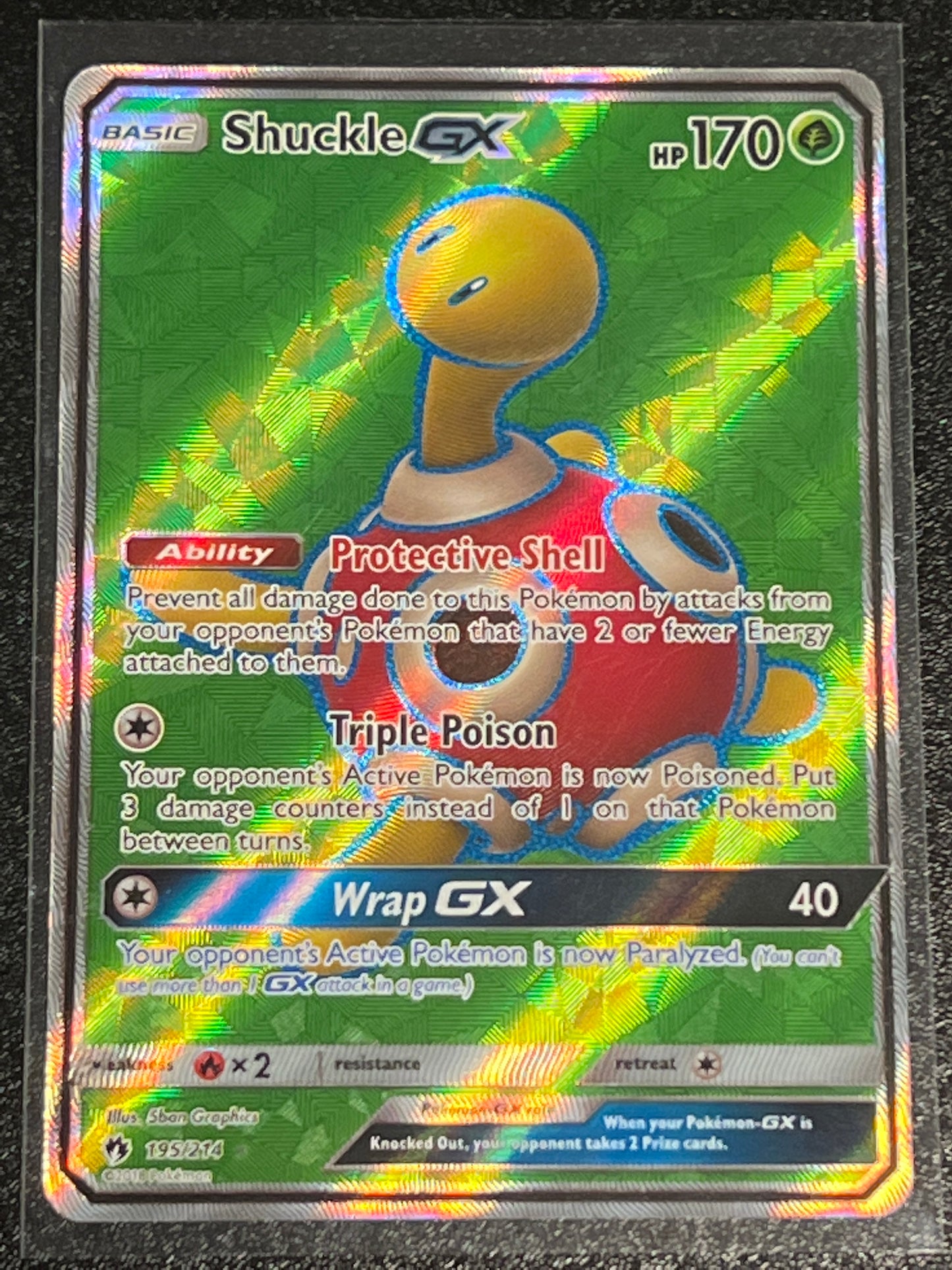 2018 Pokemon SHUCKLE GX - Holo - #195