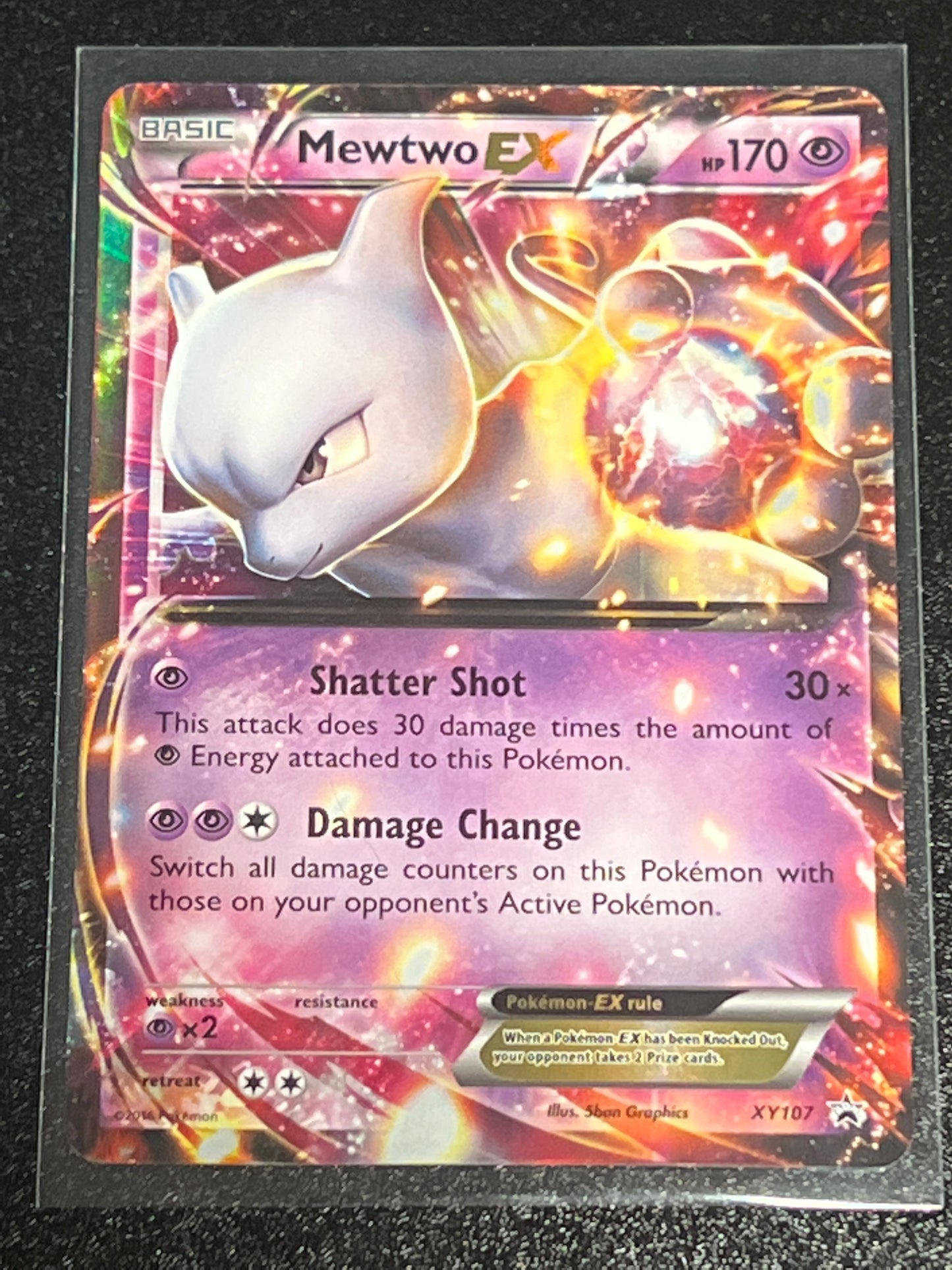 2016 Pokemon MEWTWO EX - Holo - #XY107