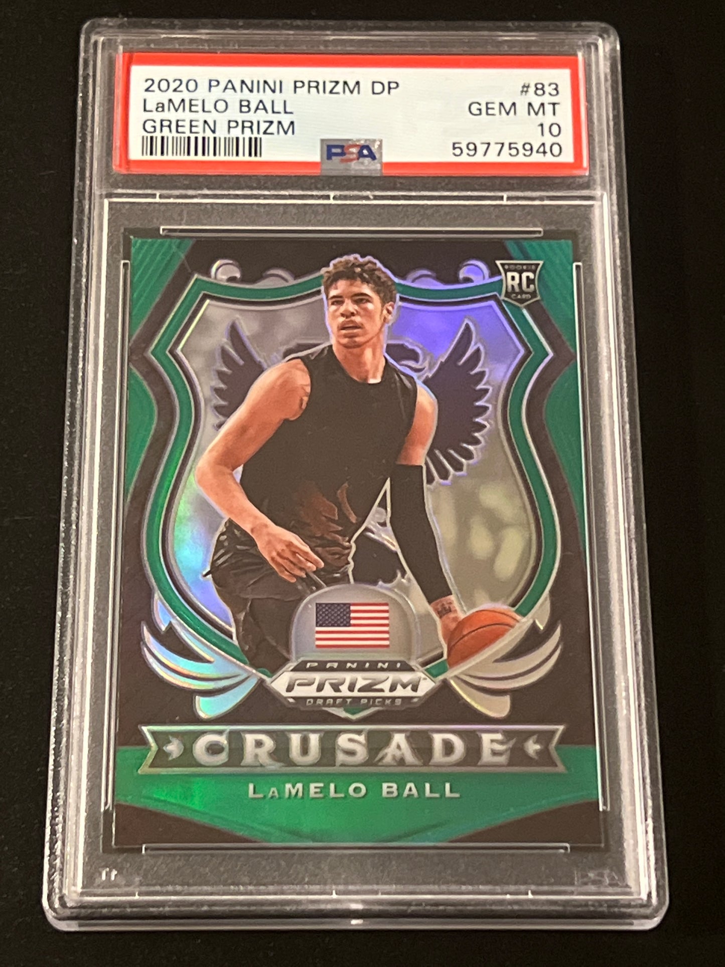 2020 Panini Prizm - LAMELO BALL - RC- #83 - PSA 10