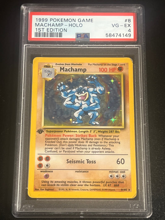 1999 Pokemon Game Machamp - Holo 1ST EDITION - PSA 4