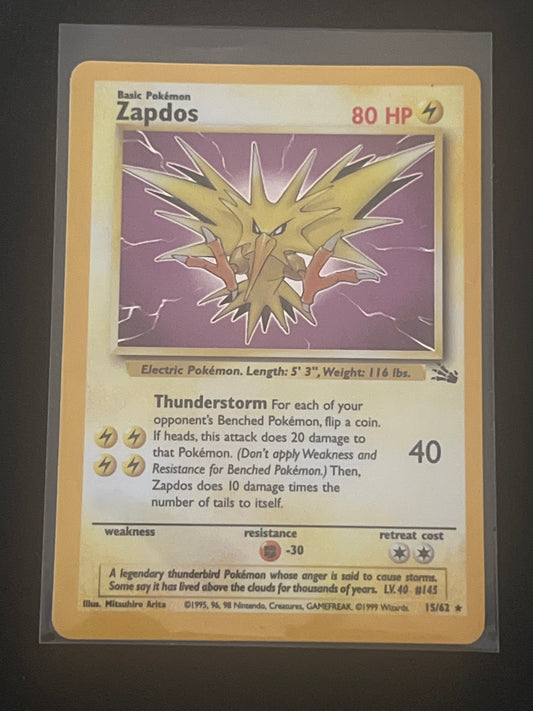 1999 Pokemon ZAPDOS- Holo - #15