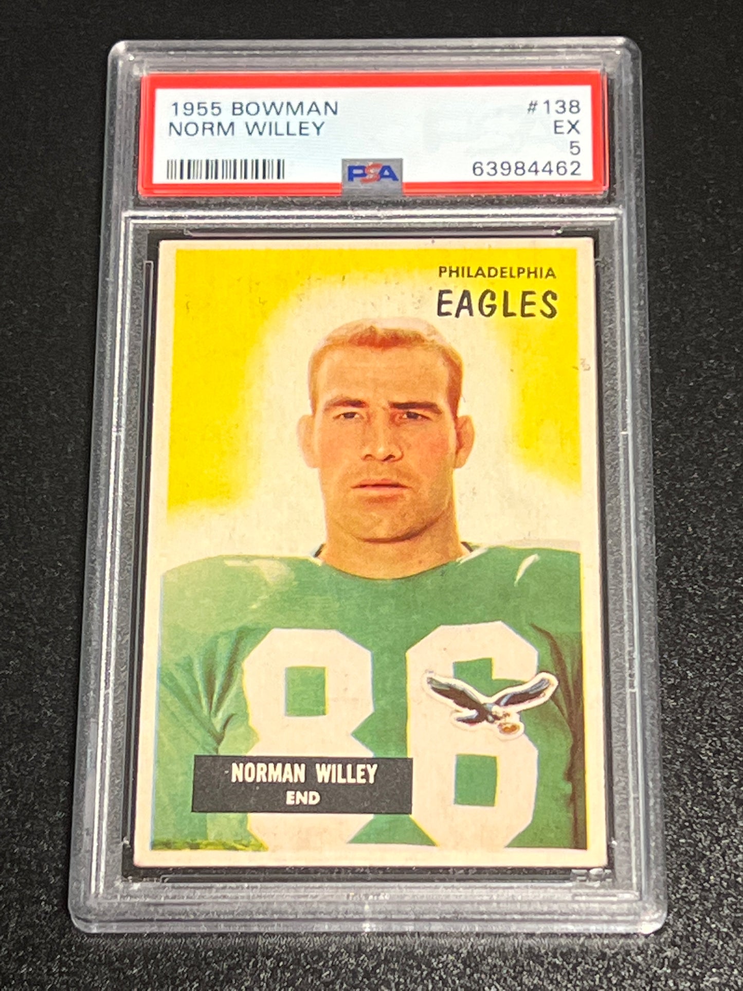 1955 Bowman NORM WILLEY - PSA 5