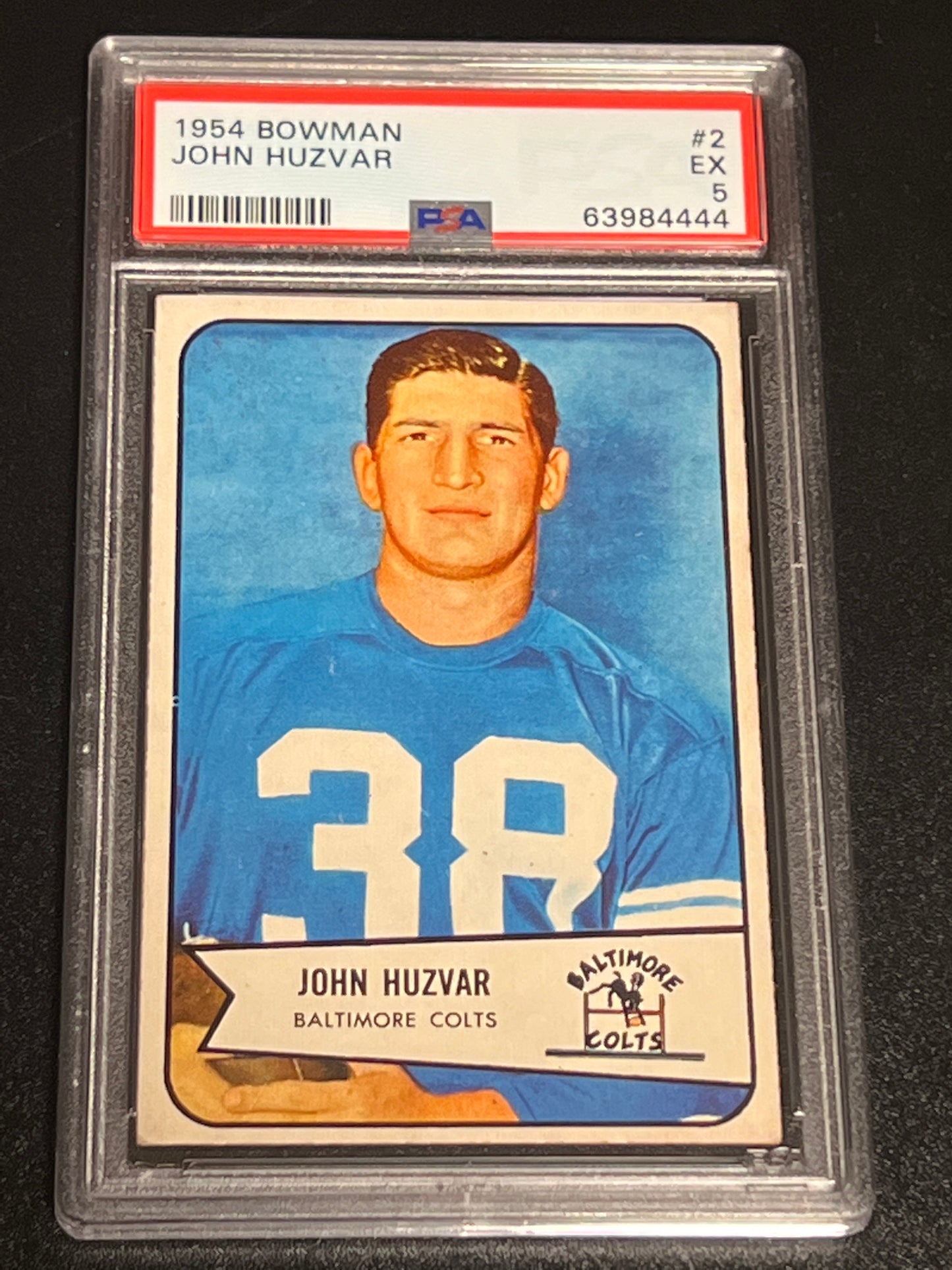 1954 Bowman JOHN HUZVAR - RC - #2 - PSA 5