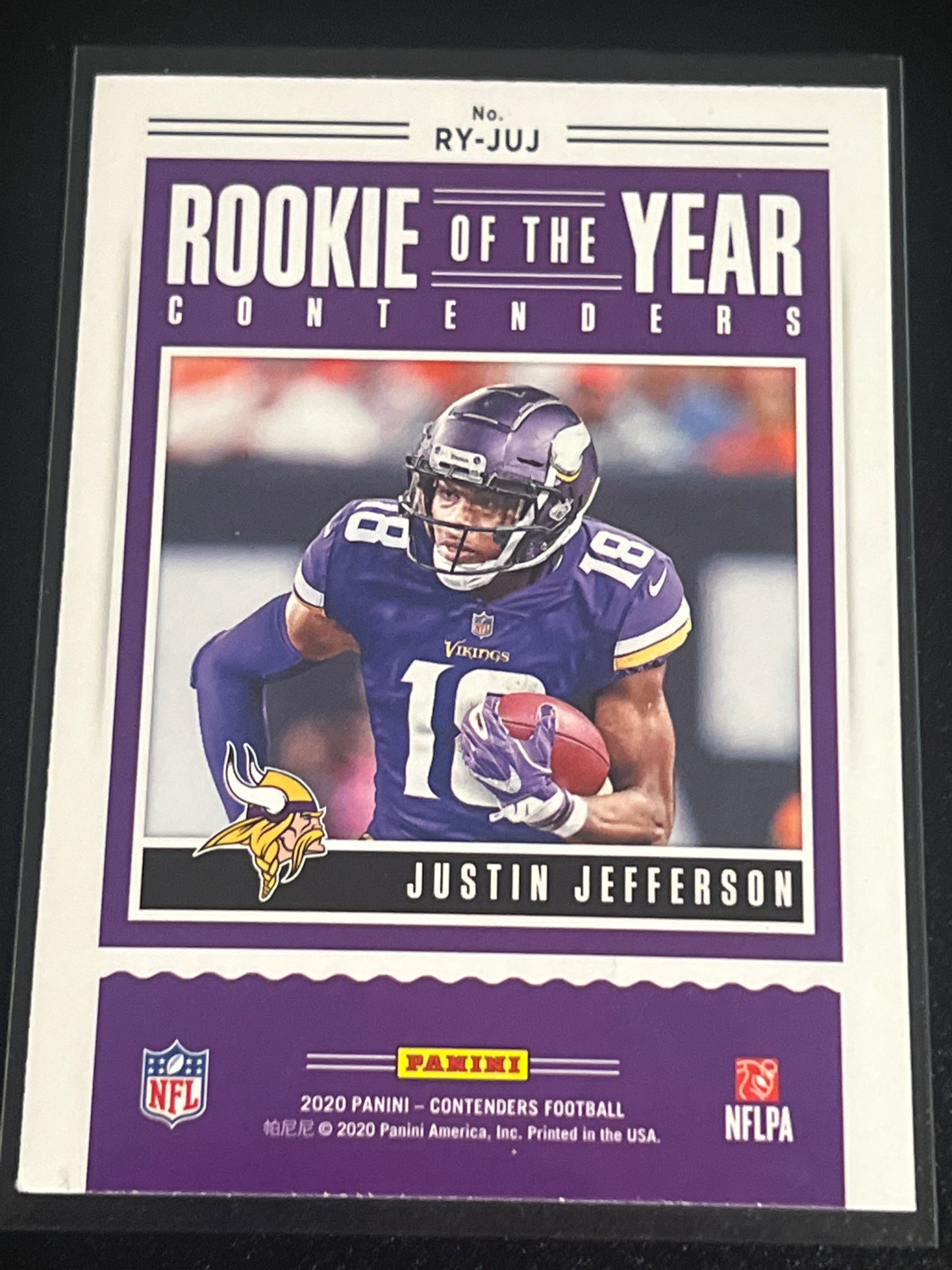 2020 Panini Contenders JUSTIN JEFFERSON - Rookie Of The Year - #RY-JUJ