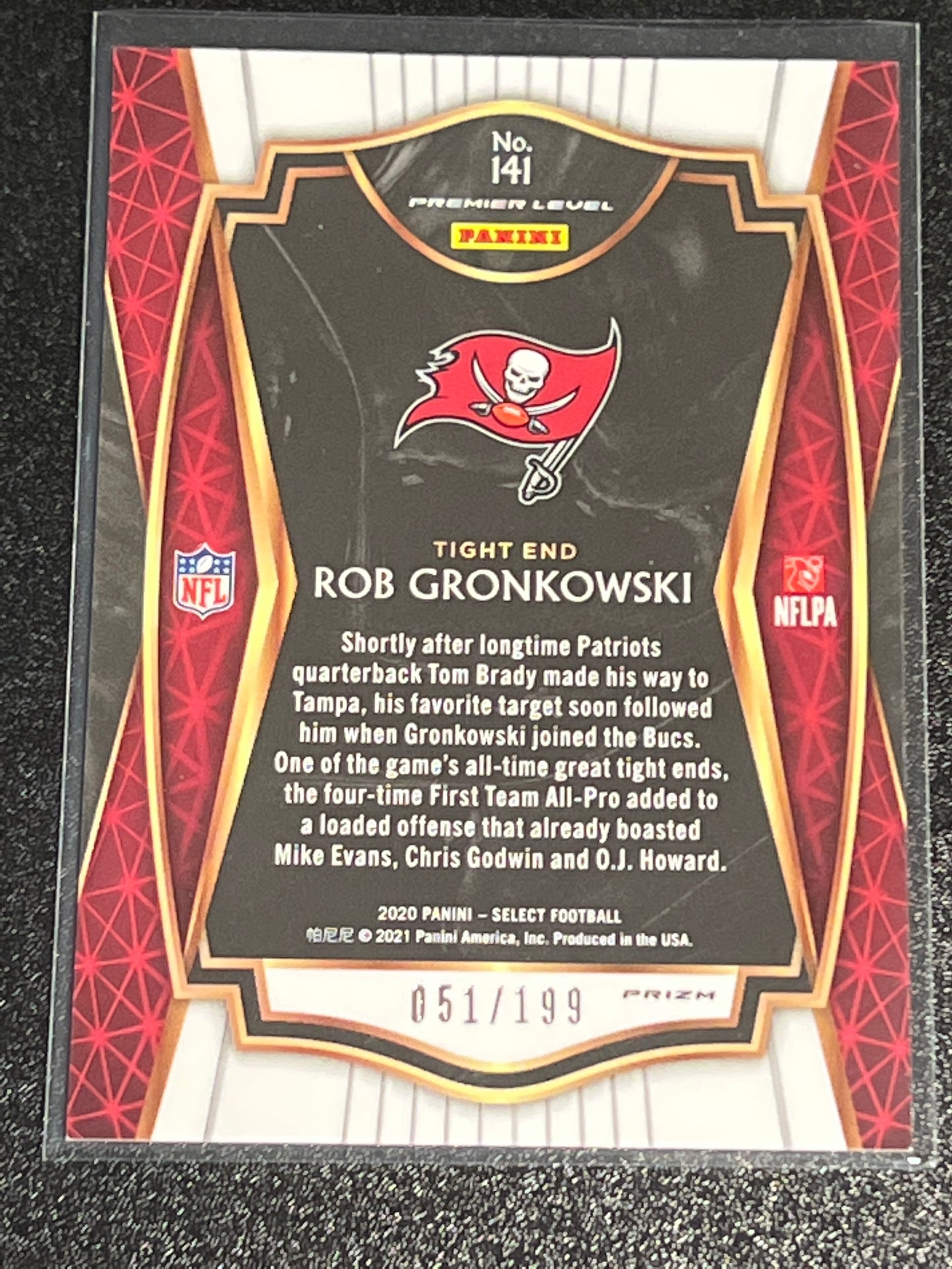 2020 Panini Select ROB GRONKOWSKI - 051/199  - #141