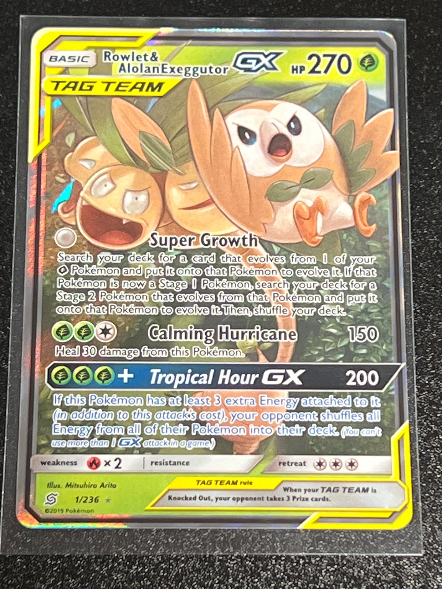 Pokemon ROWLET & ALOLAN EXEGGUTOR GX - Holo - #1