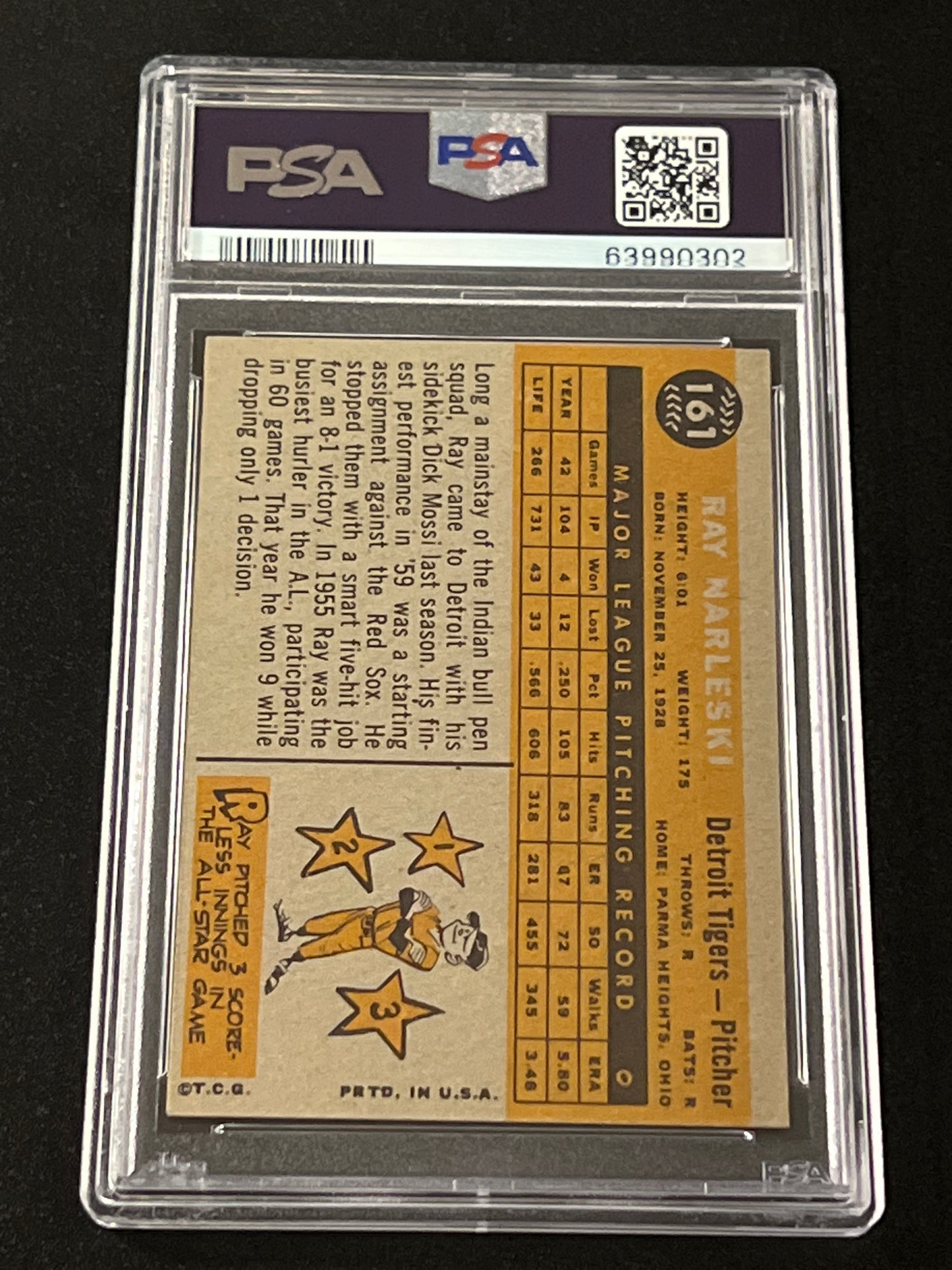 1960 Topps RAY NARLESKI - PSA 6