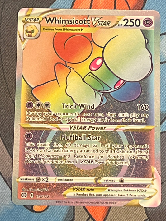 2022 Pokemon Whimsicott Vstar  - Rainbow Rare -  #175