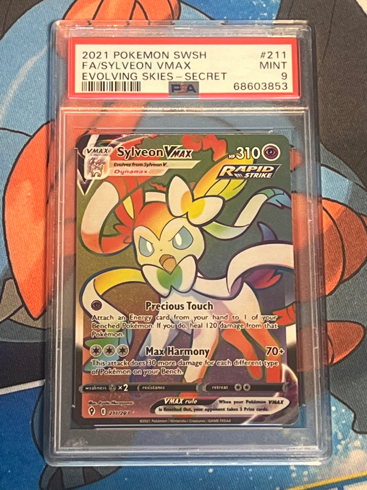 2021 Pokemon Sylveon VMAX - Secret Rare - Graded PSA 9 - #211