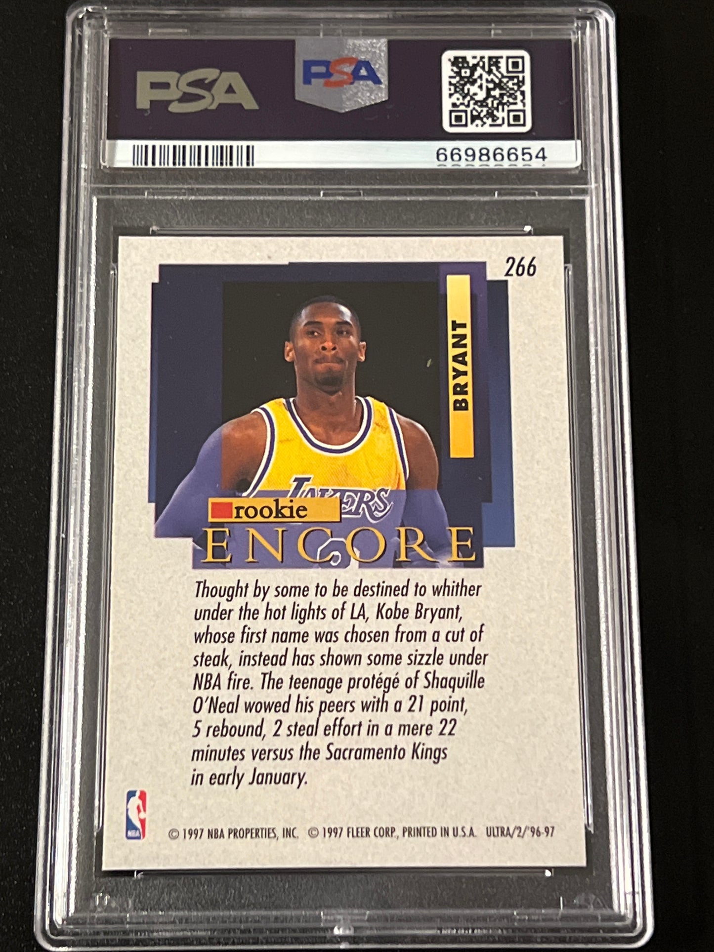 1996 Ultra - KOBE BRYANT - RC - #266- PSA 8