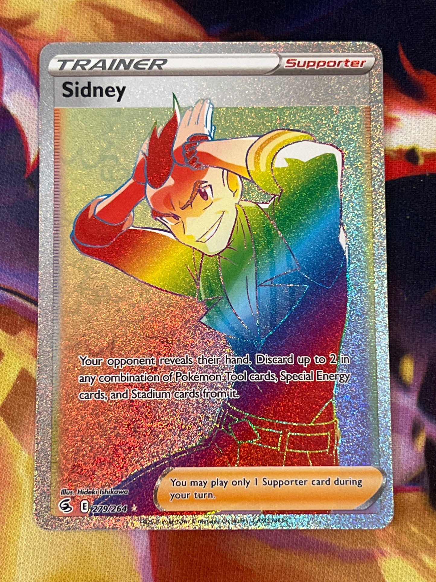 2021 Pokemon Sidney -Trainer - Rainbow Secret Rare - Holo - #279