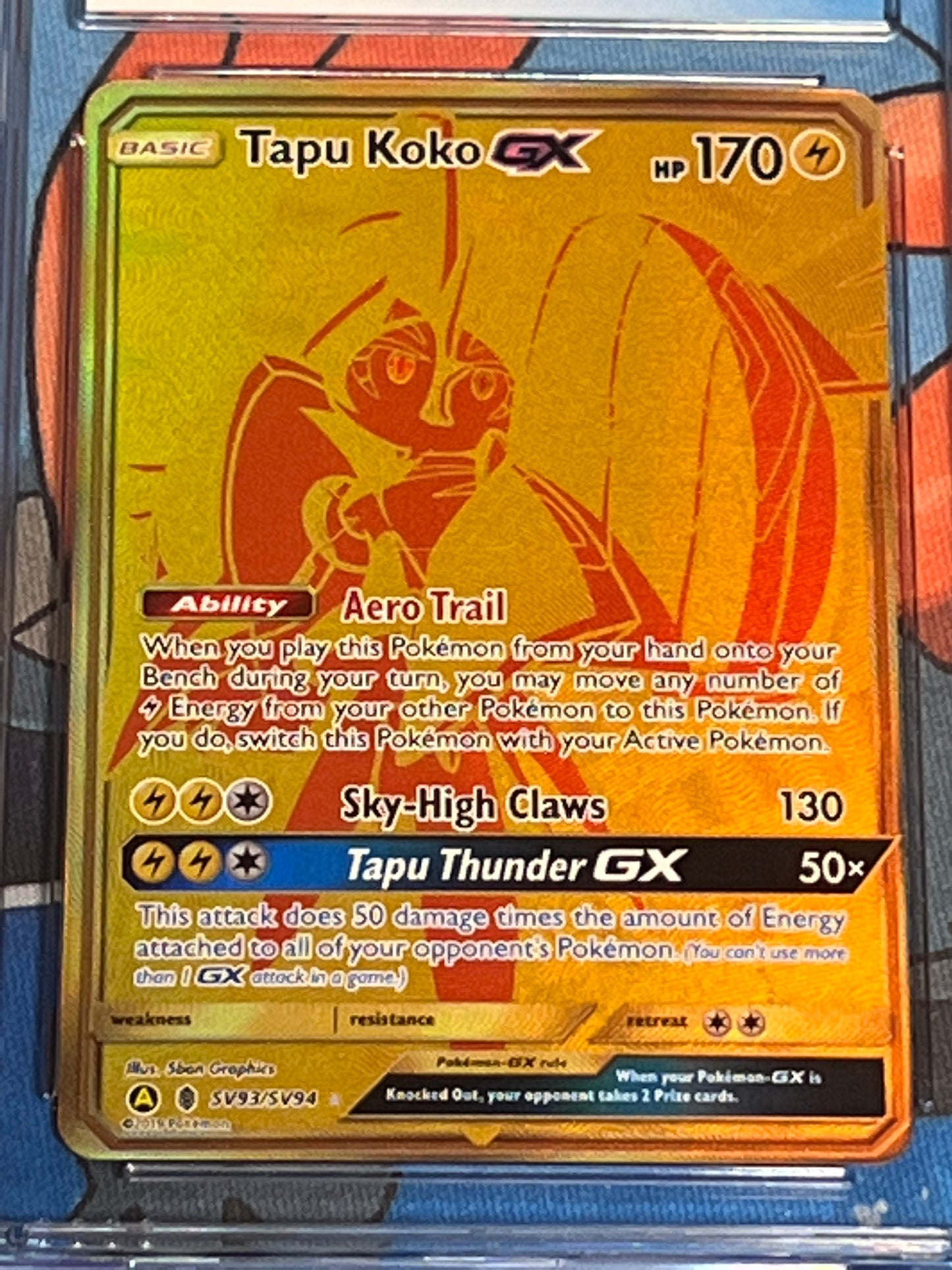 2019 Pokemon Tapu Koko GX - Shiny Holo Rare - Graded CGC 9 - #SV93