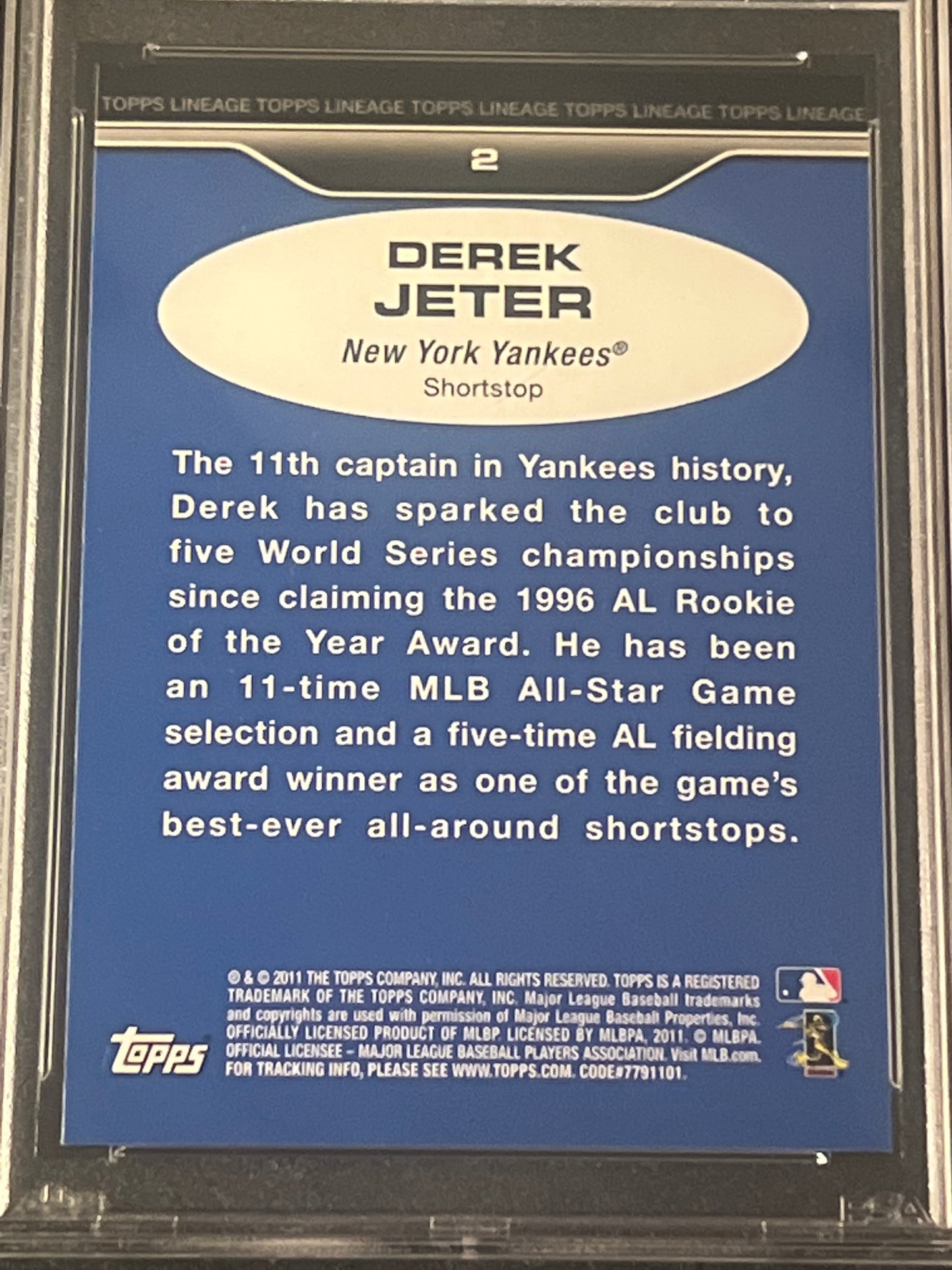 2011 Topps Lineage - DEREK JETER - #2 - PSA 10