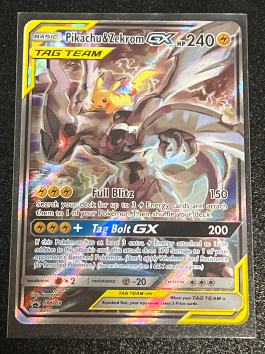 2019 Pokemon PIKACHU & ZEKROM GX - Holo - #SM168