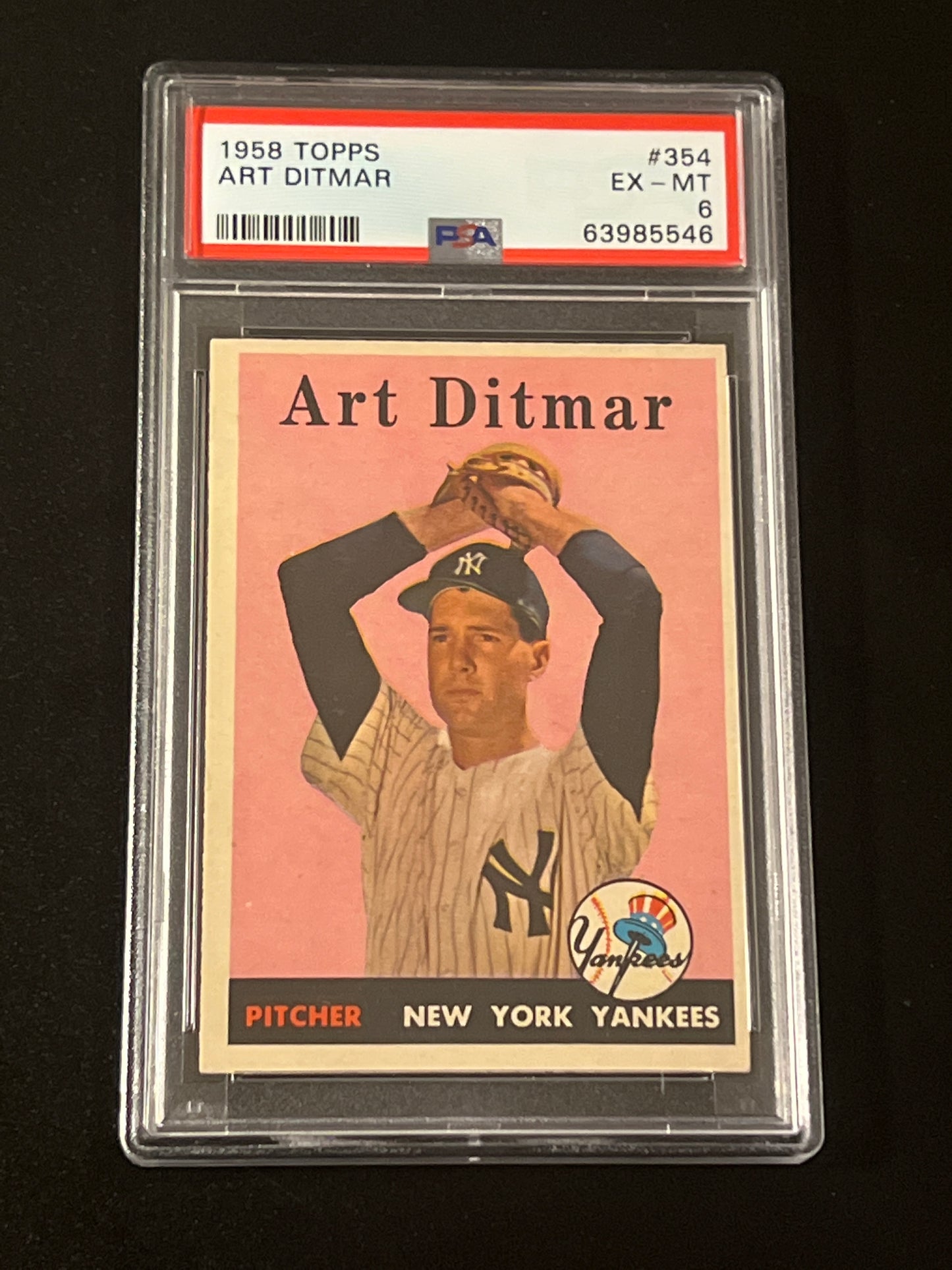 1958 Topps ART DITMAR - PSA 6 #354