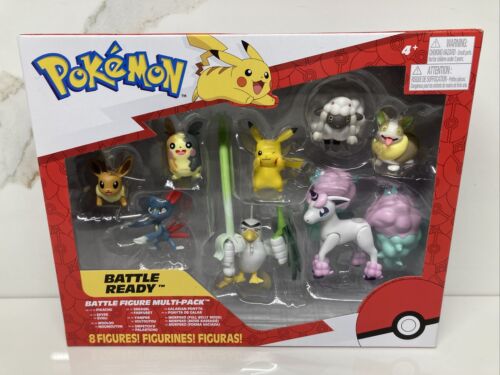 Pokemon Battle Figure Pack - Pikachu + Eevee + Wooloo & More - 8 Pack