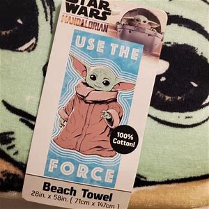 Star Wars Mandalorian Beach Towel - Grogu "Use The Force"